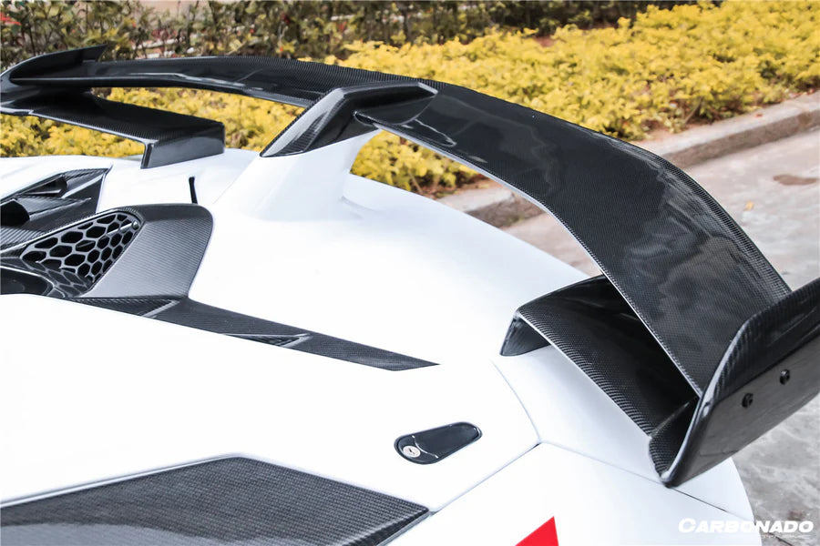 Carbon Fiber SVJ Style Wing And Rear Engine Hood Lid - Lamborghini Aventador LP700 LP720 LP740 LP750 Coupe
