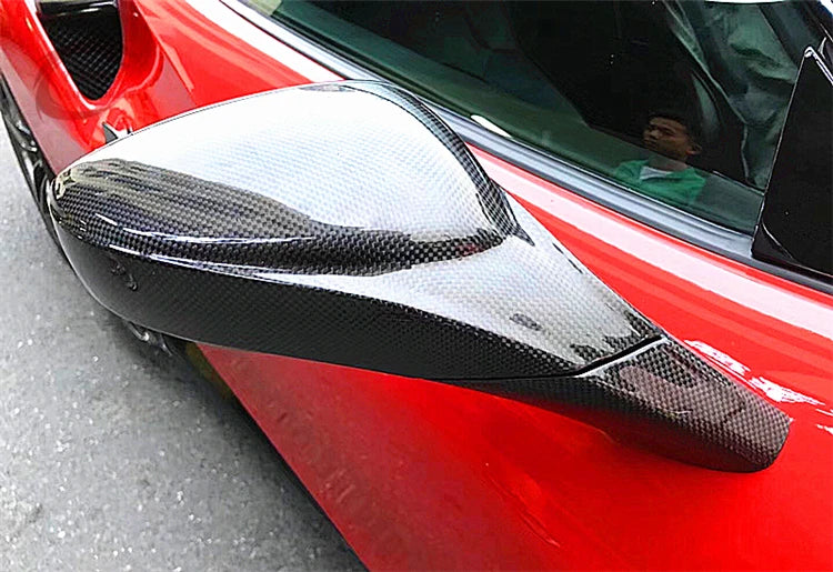 C Style Carbon Fiber Side Mirror Caps -  Ferrari 488 GTB Spider