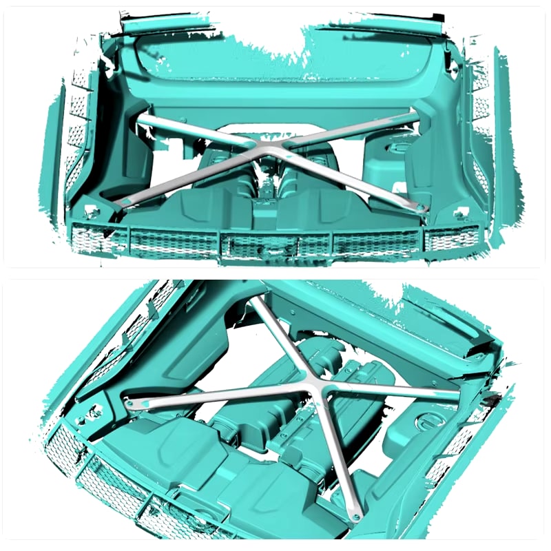 Dry Carbon Fiber Engine X-Brace - Audi R8 Gen 2 (Facelift)