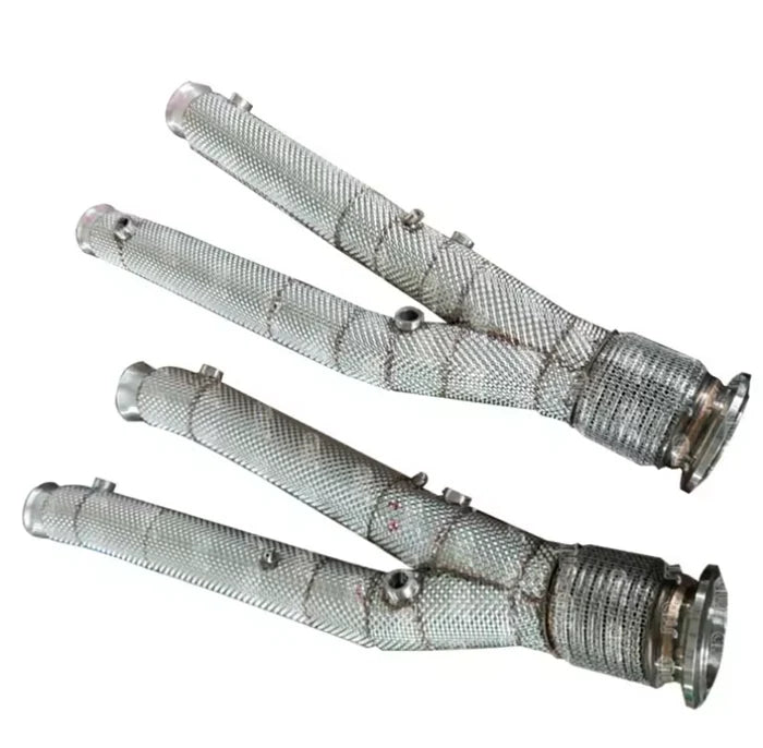 Straight Pipe Cat Back Exhaust System Paired With Cat Less Downpipe F1 Package - Lamborghini SVJ