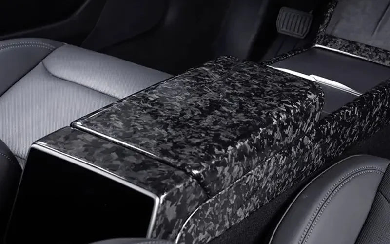 Dry carbon Fiber Armrest Overlay - Tesla Model 3 (HighLand 2024+)