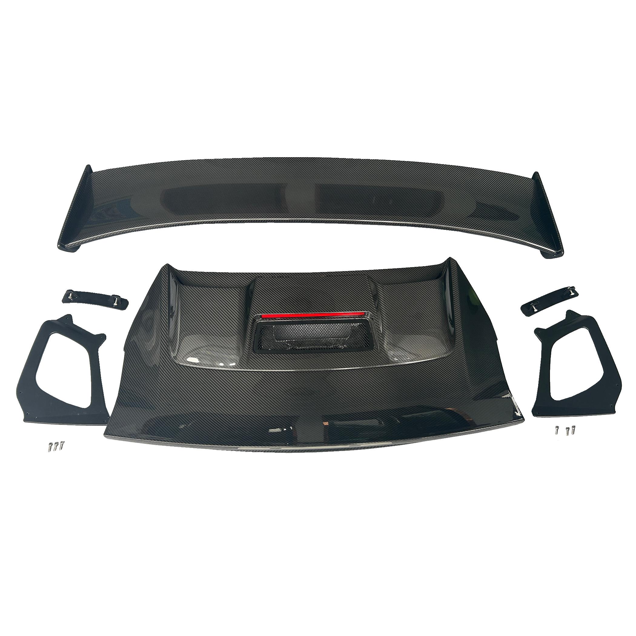 GT2RS Style Dry Carbon Fiber Rear wing w/ Carbon Fiber Trunk - 2016-2019 Porsche 911 991.2 Carrera & S & 4S