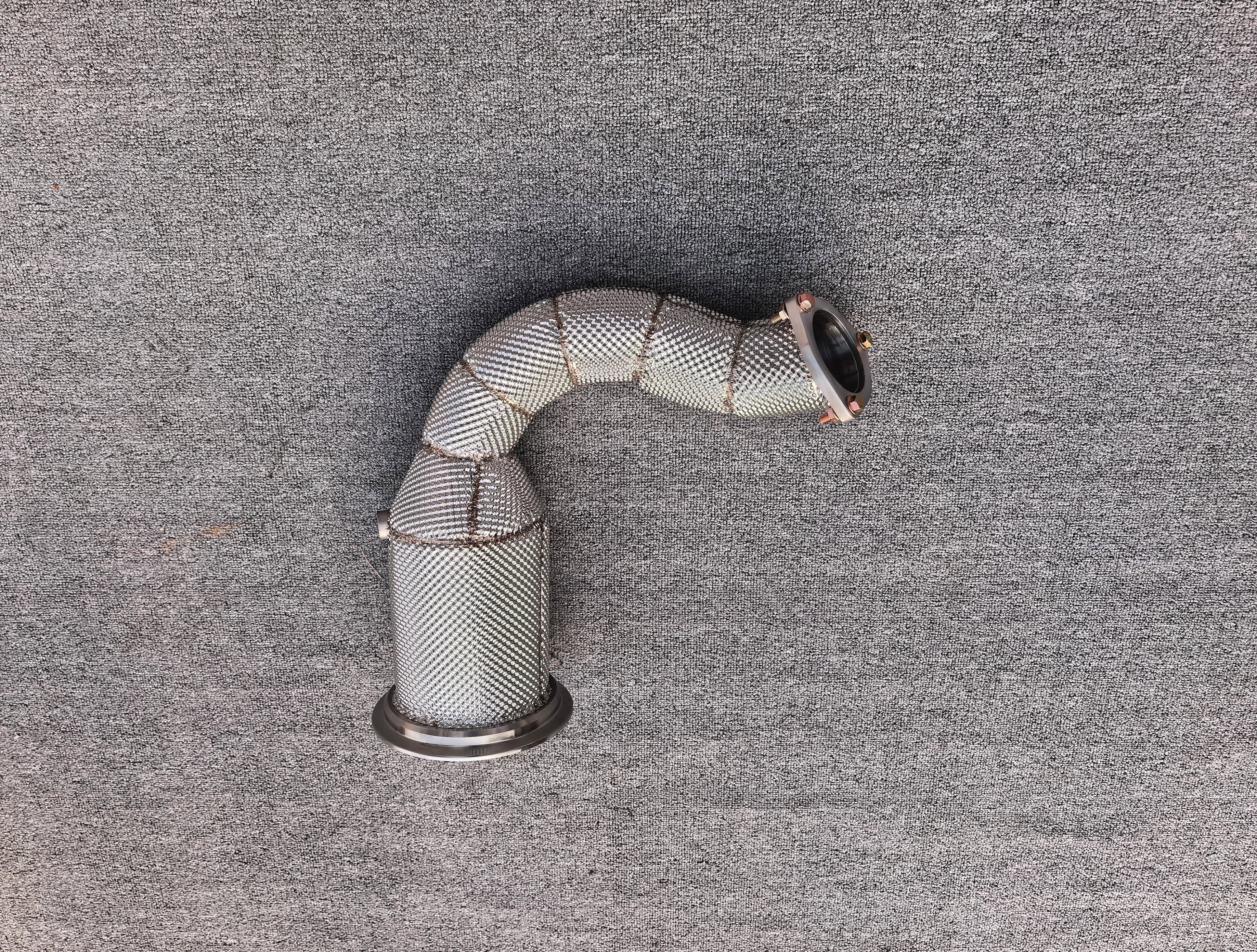 Performance High Flow Catless/Catted Exhaust Downpipe w/ heatshield - Porsche Cayenne 9Y0 3.0T V6 2019-