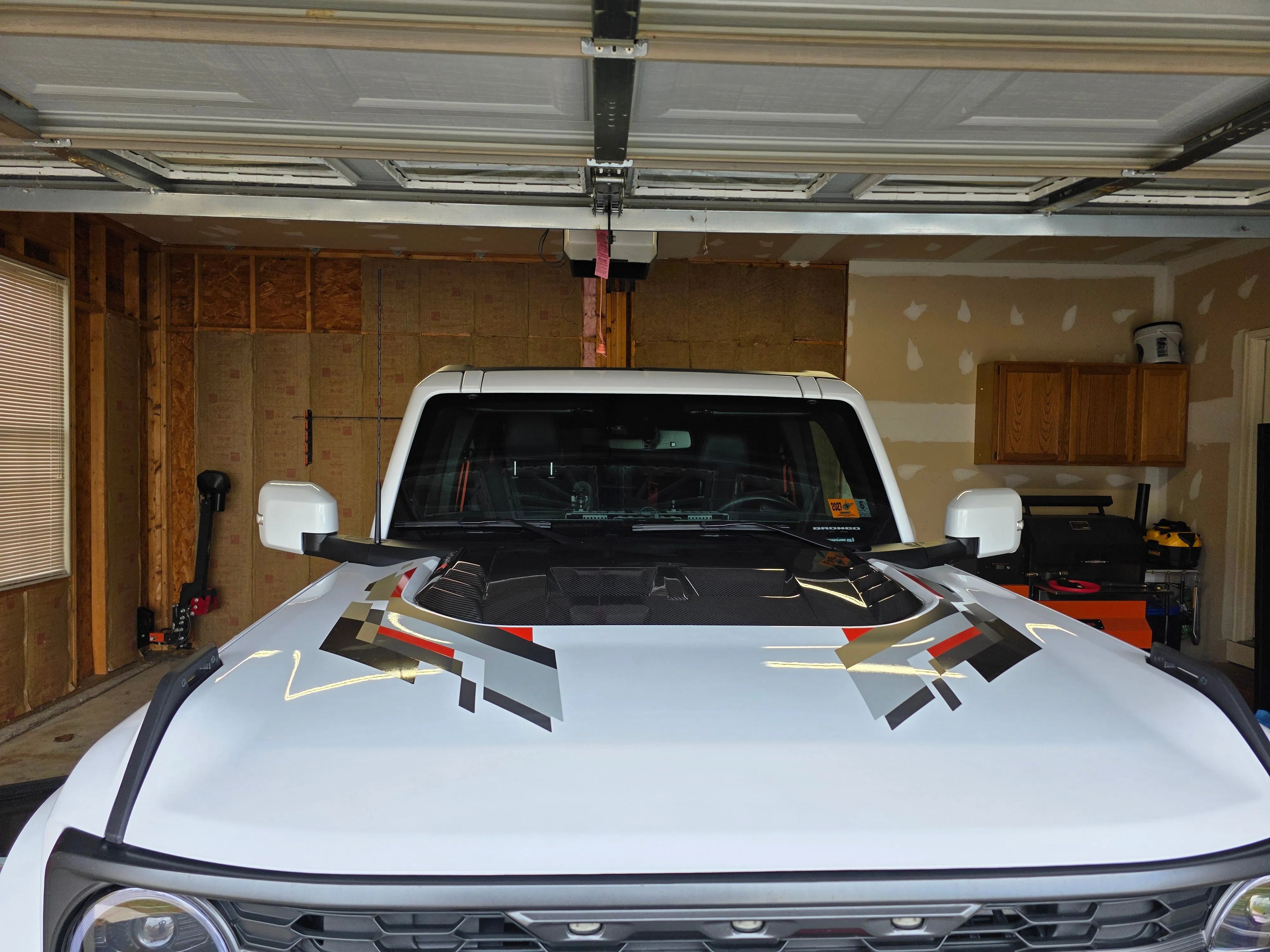 Carbon Fiber Car Front Engine Hood Engine Bonnet Cover Trim - Ford Bronco Raptor 2021 - 2024