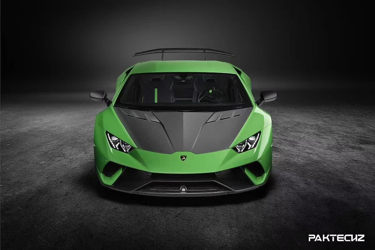 Paktechz Prepreg Dry Carbon Fiber Front Engine Bonnet Hood V2 - Lamborghini Huracán LP580 / LP610 / EVO