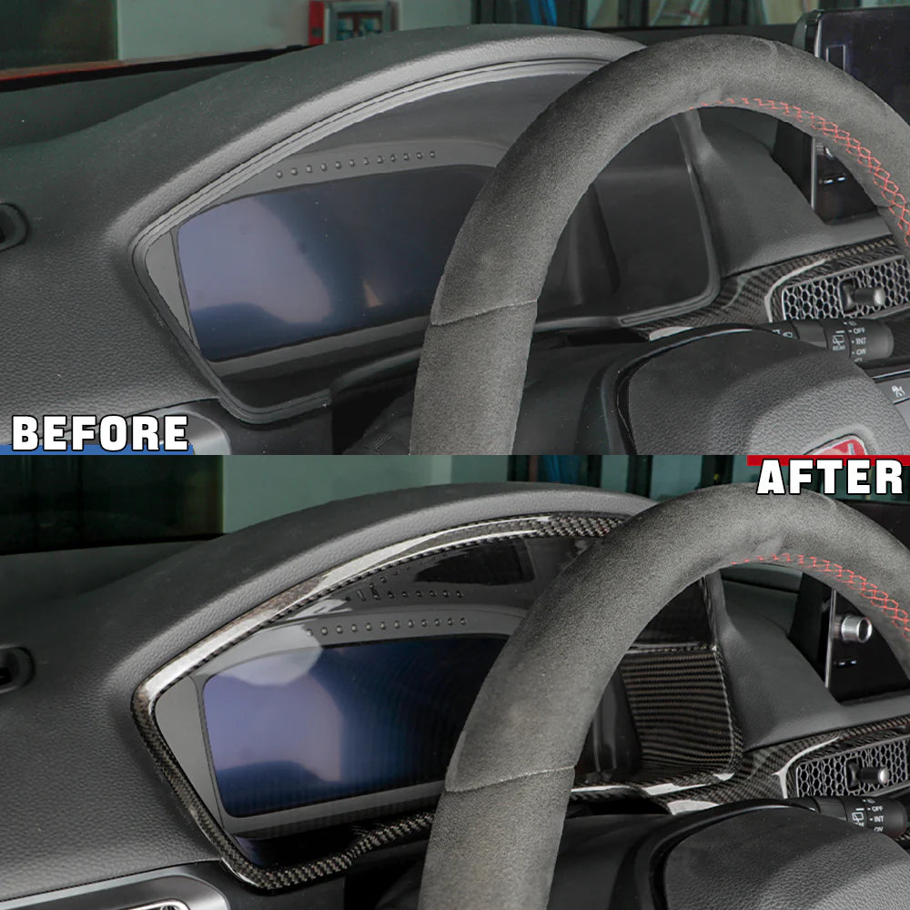 Carbon Fiber Instrument Panel Frame Cover Trim - Honda Civic Type R FL5