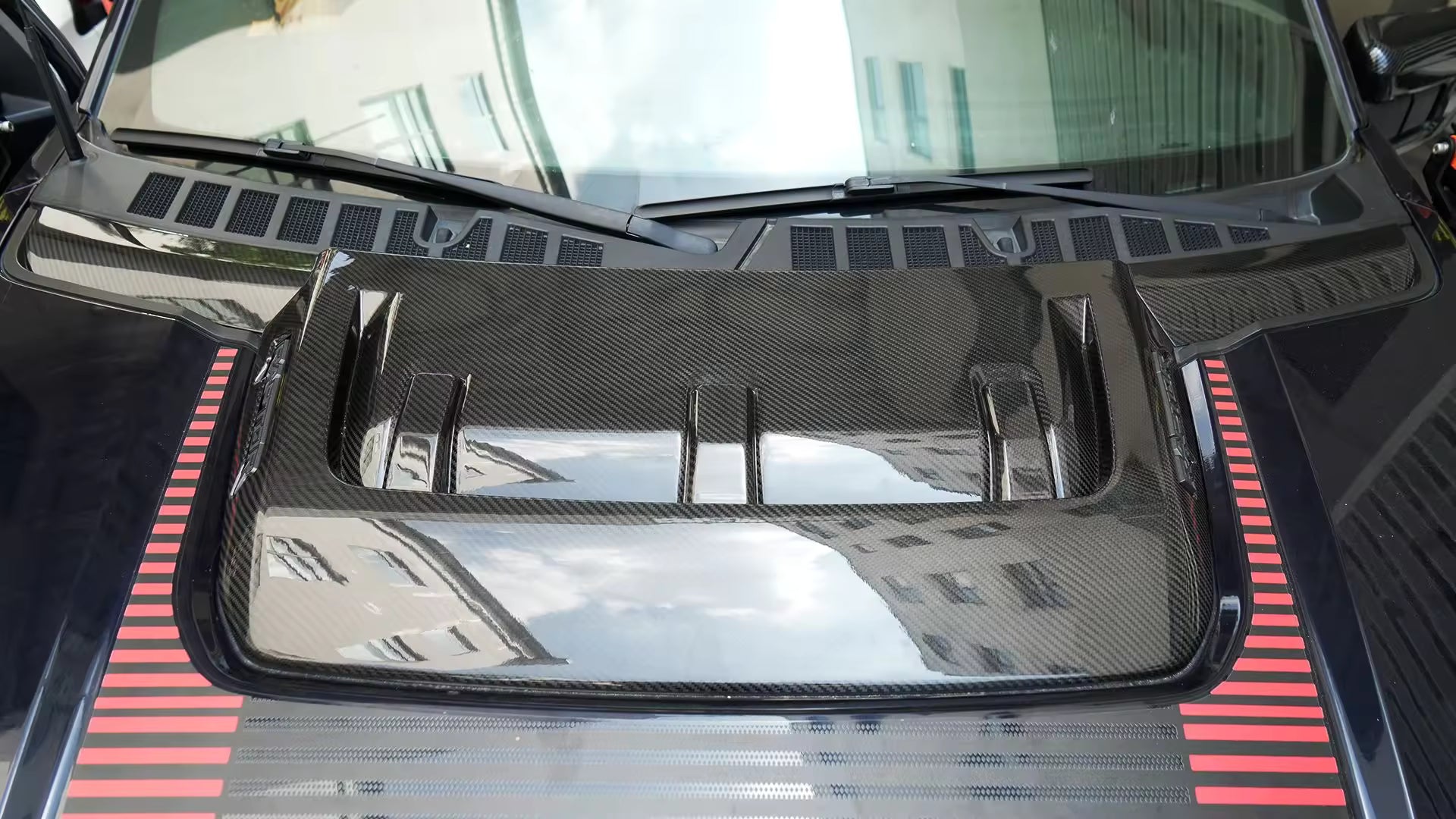 Carbon Fiber Engine Hood Cover Trim - Ford F-150 Raptor 2021-2025