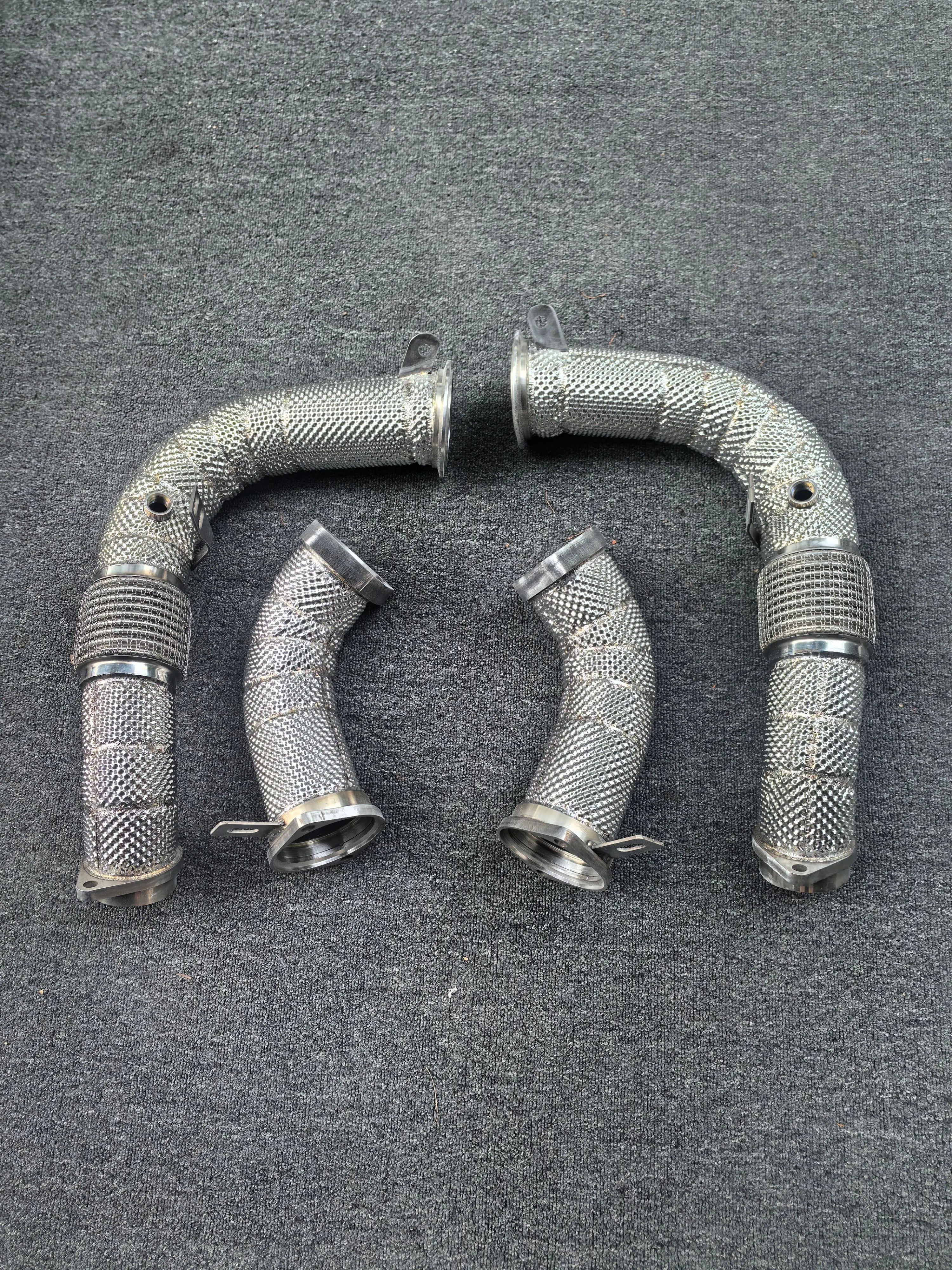 Performance Exhaust Down Pipes w/ Heatshield - BMW X7 M60i S68 4.4TT 2023-2024