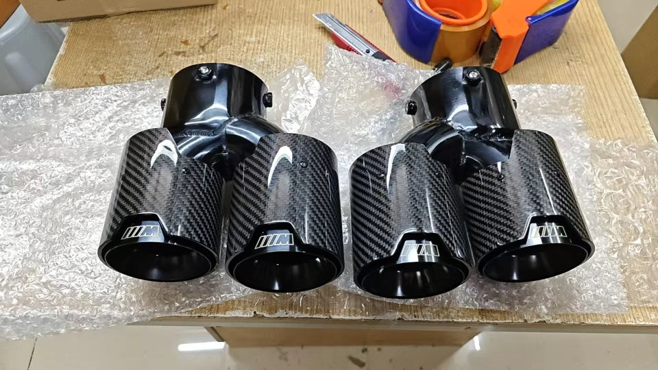 Carbon Fiber MP Muffler Tips Exhaust Tips - BMW X3 X4 G01 G02 M40i