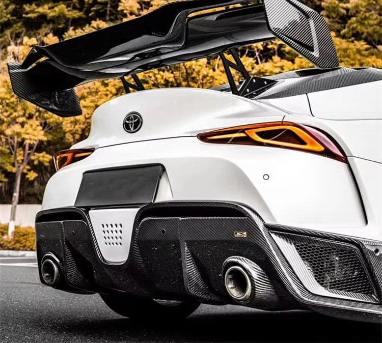 Carbon Fiber RC Style Rear Wing w/ Rear Vented Window Cover - toyota Supra MK5