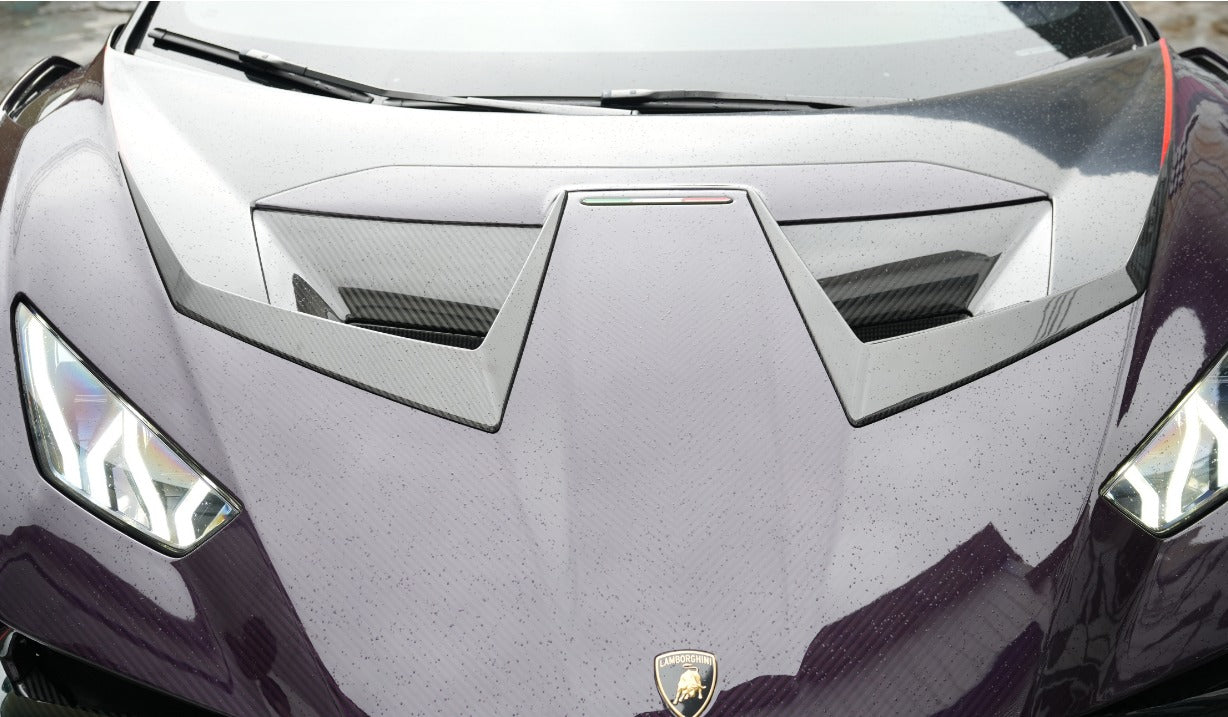 Carbon Fiber Hood Air Duct Trim Set - Lamborghini Huracan STO
