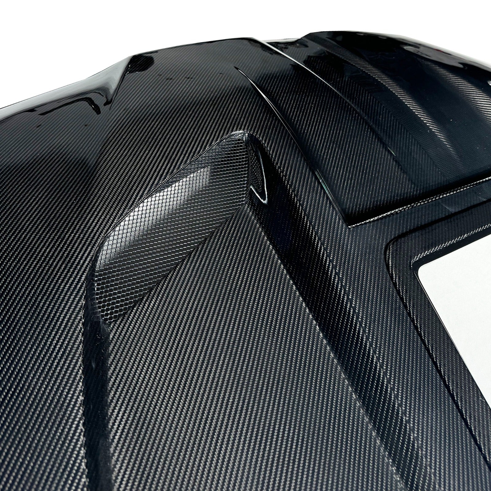 Prepreg Carbon Fiber GT R Style Vented Hood w/ Transparent window  - BMW G80 M3 & G81 M3 / G82 & G83 M4