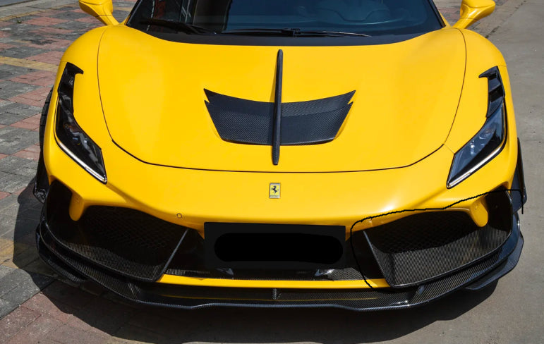 Paktechz Prepreg Carbon Fiber Front Bumper Air Vent Intake Trim - Ferrari F8