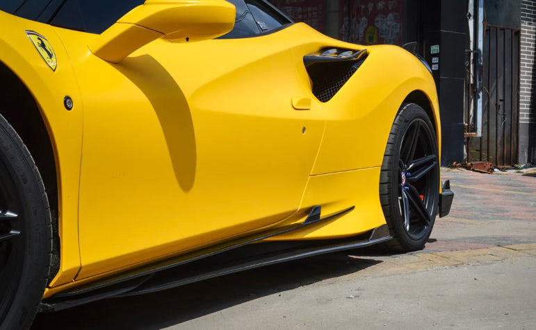 Paktechz Dry Carbon Fiber Side Air Intake Trims - Ferrari F8 Tributo