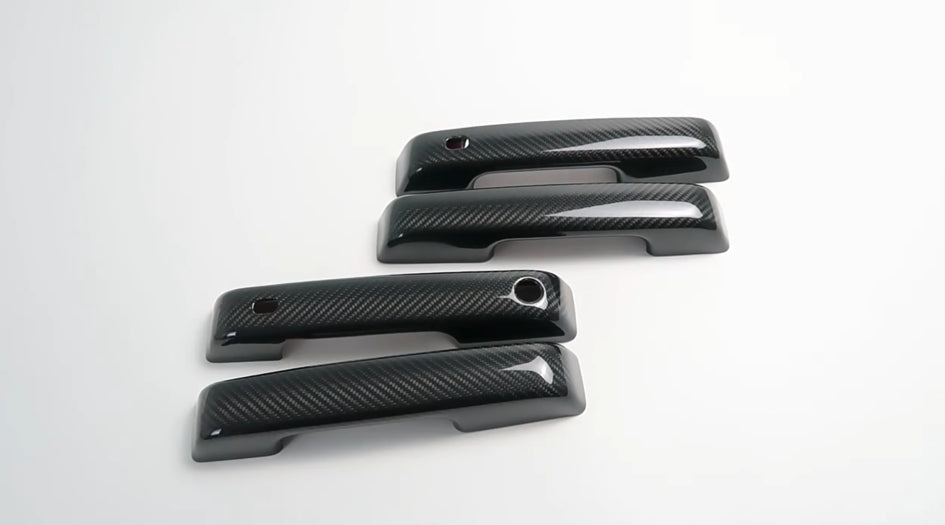 Carbon Fiber Door Handle Cover Trim -  F150 Raptor Platinum 2021 -2024