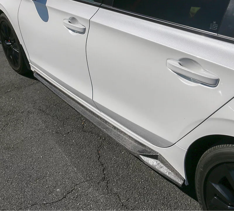Carbon Fiber Side Skirts Extensions Panel - 22-25 Honda Civic