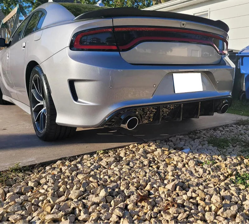 Gloss Black V3 Style Rear Diffuser - 2015-2023 Dodge Charger SRT