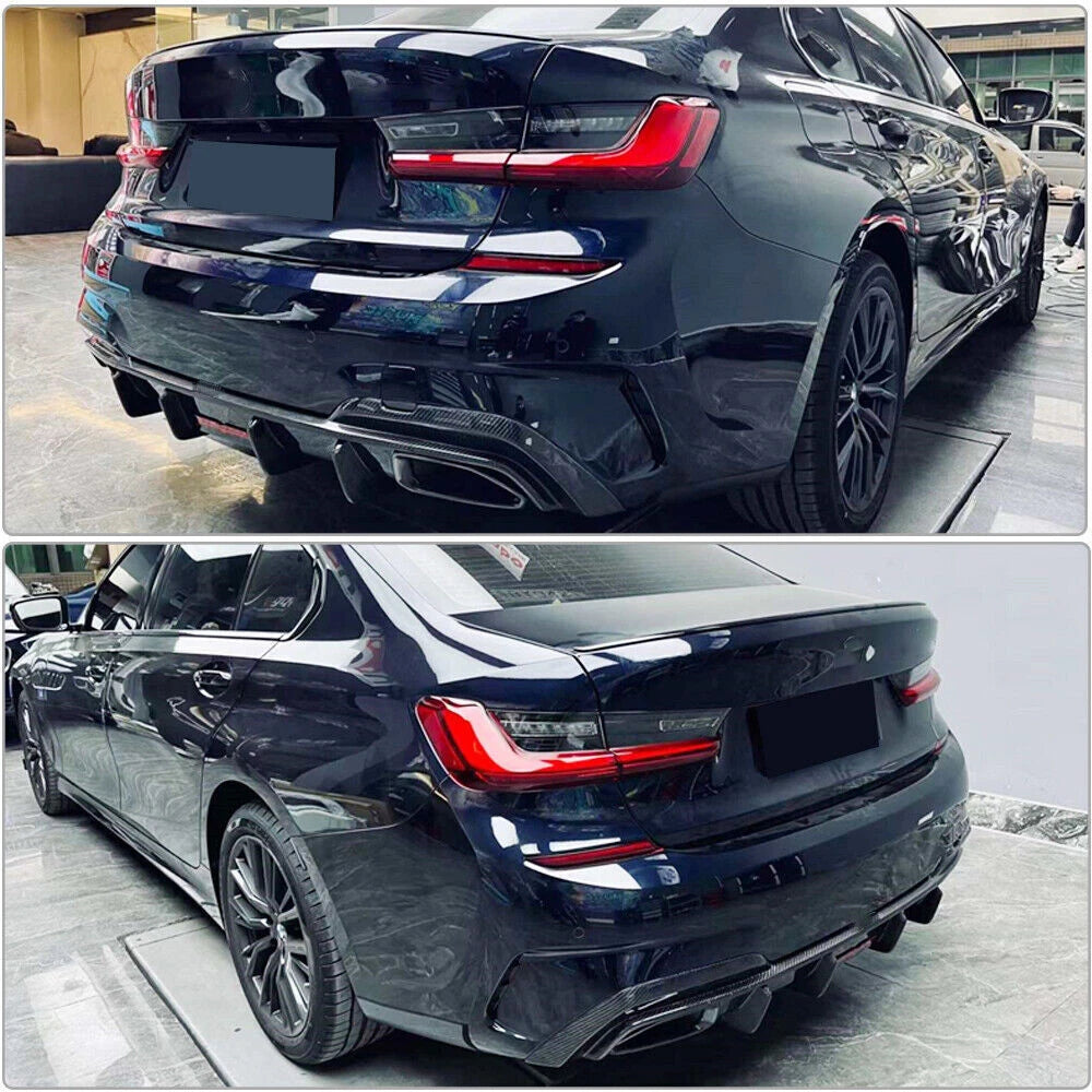 Carbon Fiber Rear Diffuser w/LED for BMW G20 / G28 3 Series