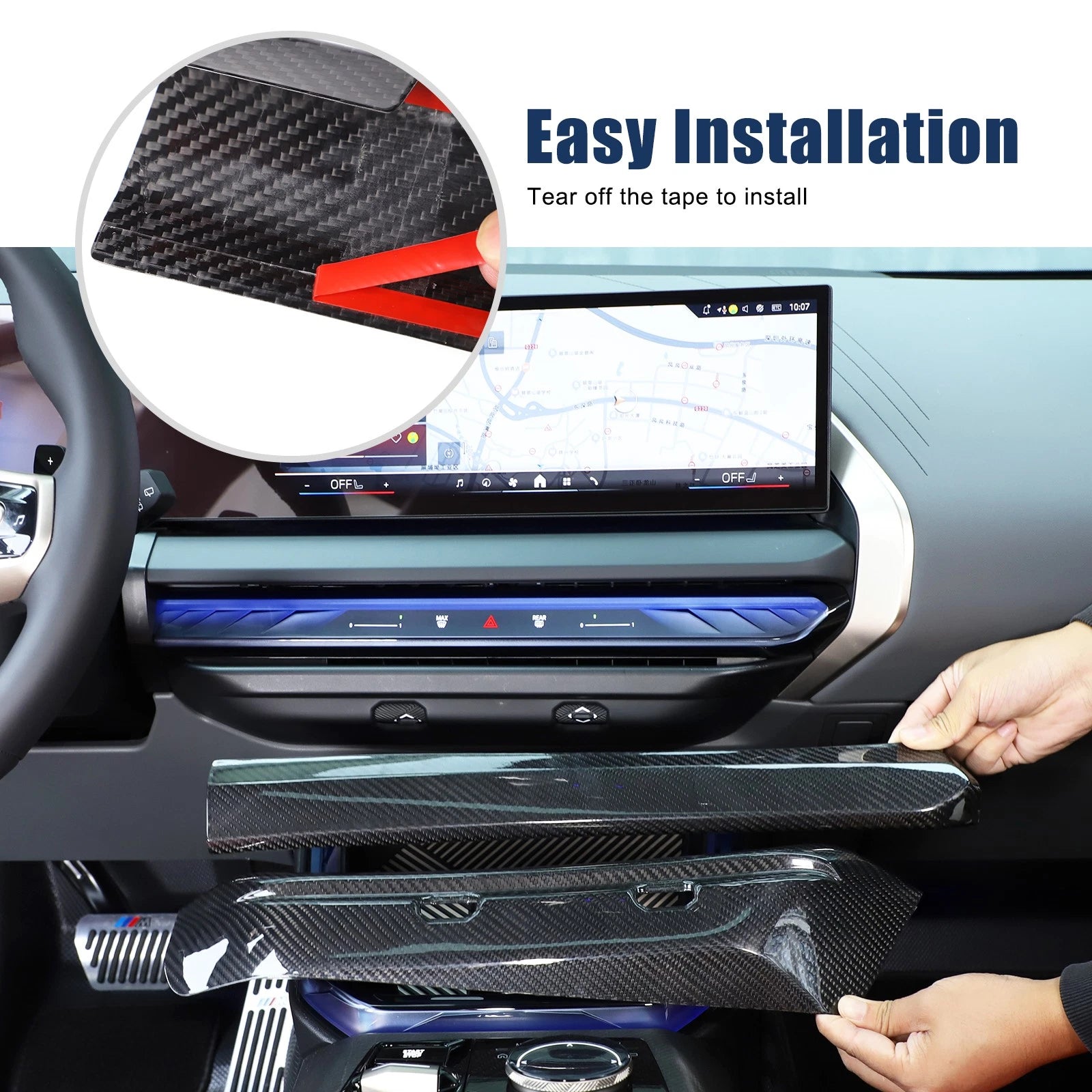 Dry Carbon Fiber Center Console Air Vent Trim For BMW X3 G45 2025+