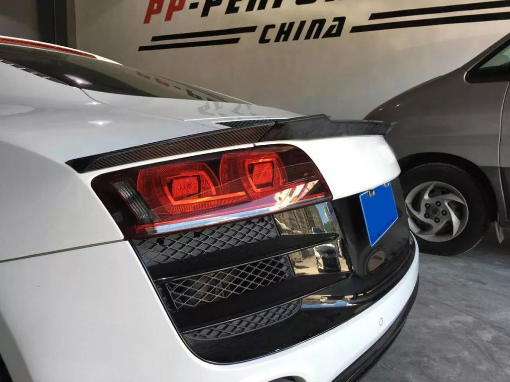 Carbon Fiber Rear Spoiler (3pc) - Audi R8 V8 V10 Gen 1 Coupe 2008-2015