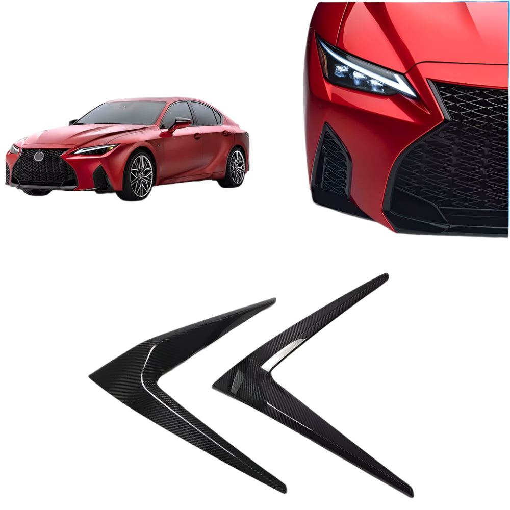 Carbon Fiber Fog Light Cover Lower Bumper Side Trim - Lexus IS 300 350 500 2021-2025