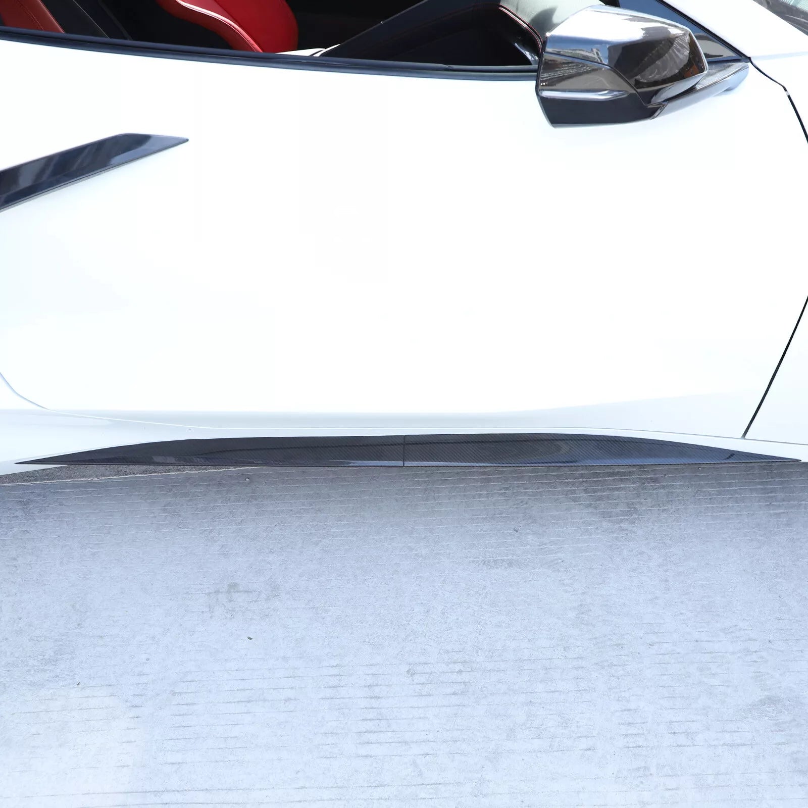 Carbon Fiber Side Skirt Trim Strip - Corvette C8 Stingray Coupe 2020-2025