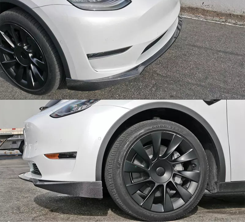 Carbon Fiber Front Lip V2 - 20-24 Tesla Model Y