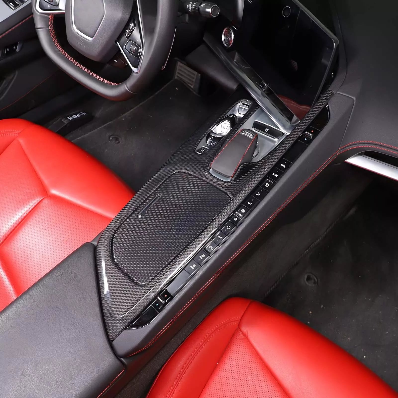 Carbon Fiber Center Console Panel Interior - Corvette C8