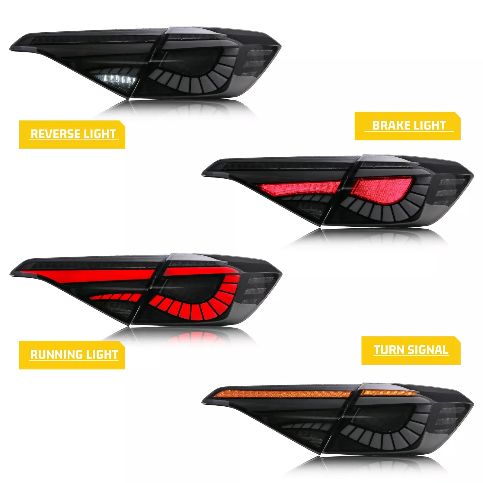 GTS Style LED Sequential Rear Tail Lights Set - Honda Civic 11th Sedan Gen 2022-2024