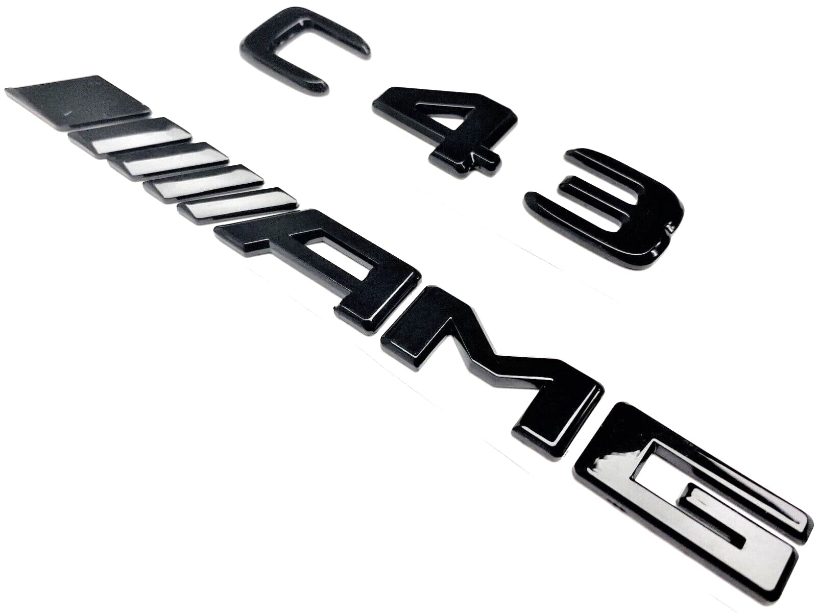 Gloss Black C43 + AMG Emblem Badge Replacement - Mercedes
