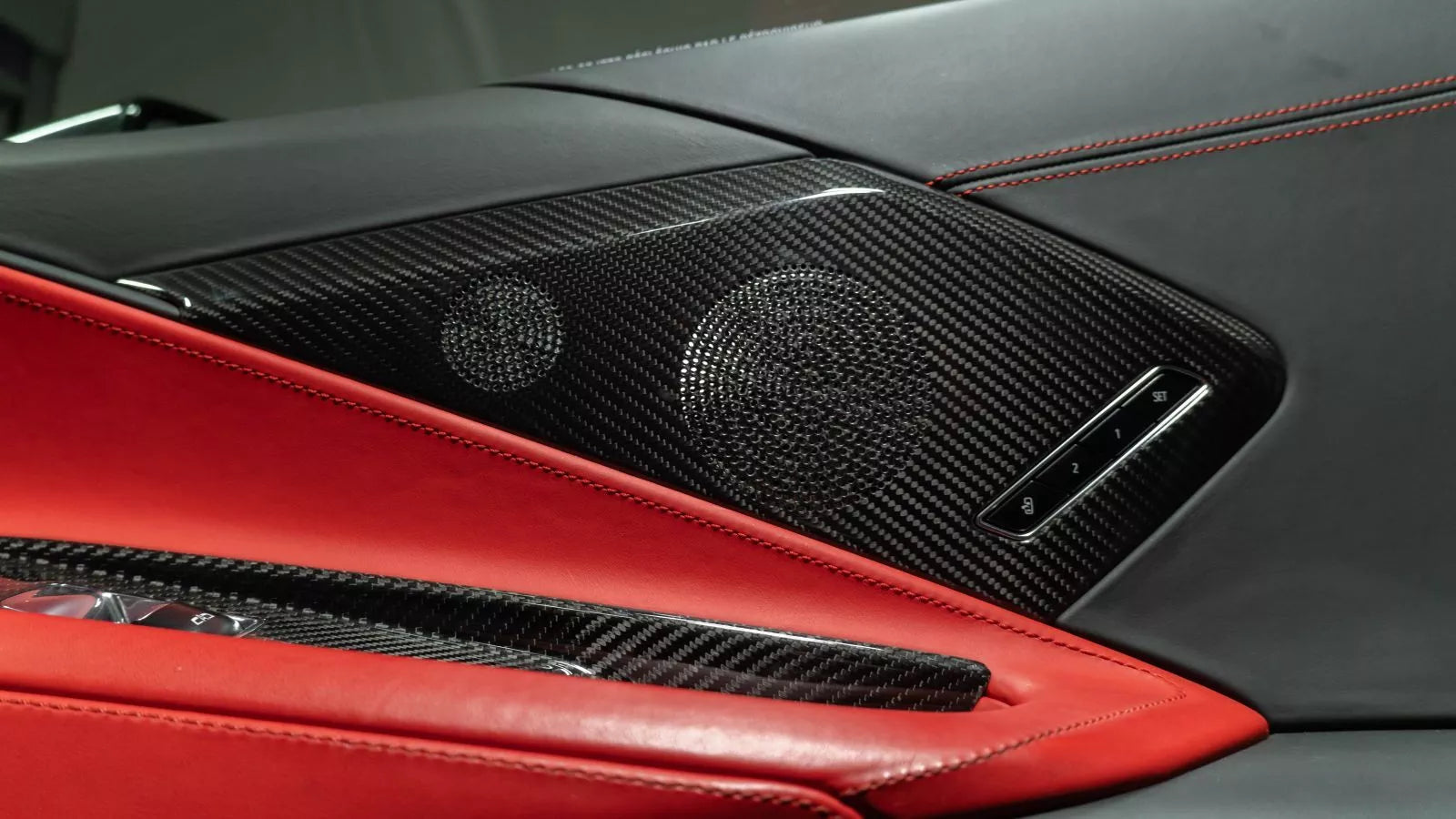 Carbon Fiber Door Sound Speaker Cover Trim - Corvette C8 2020-2025