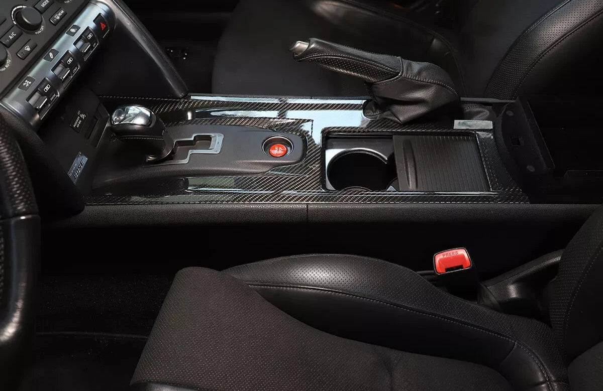 Carbon Fiber Center Console Panel Cover - Nissan R35