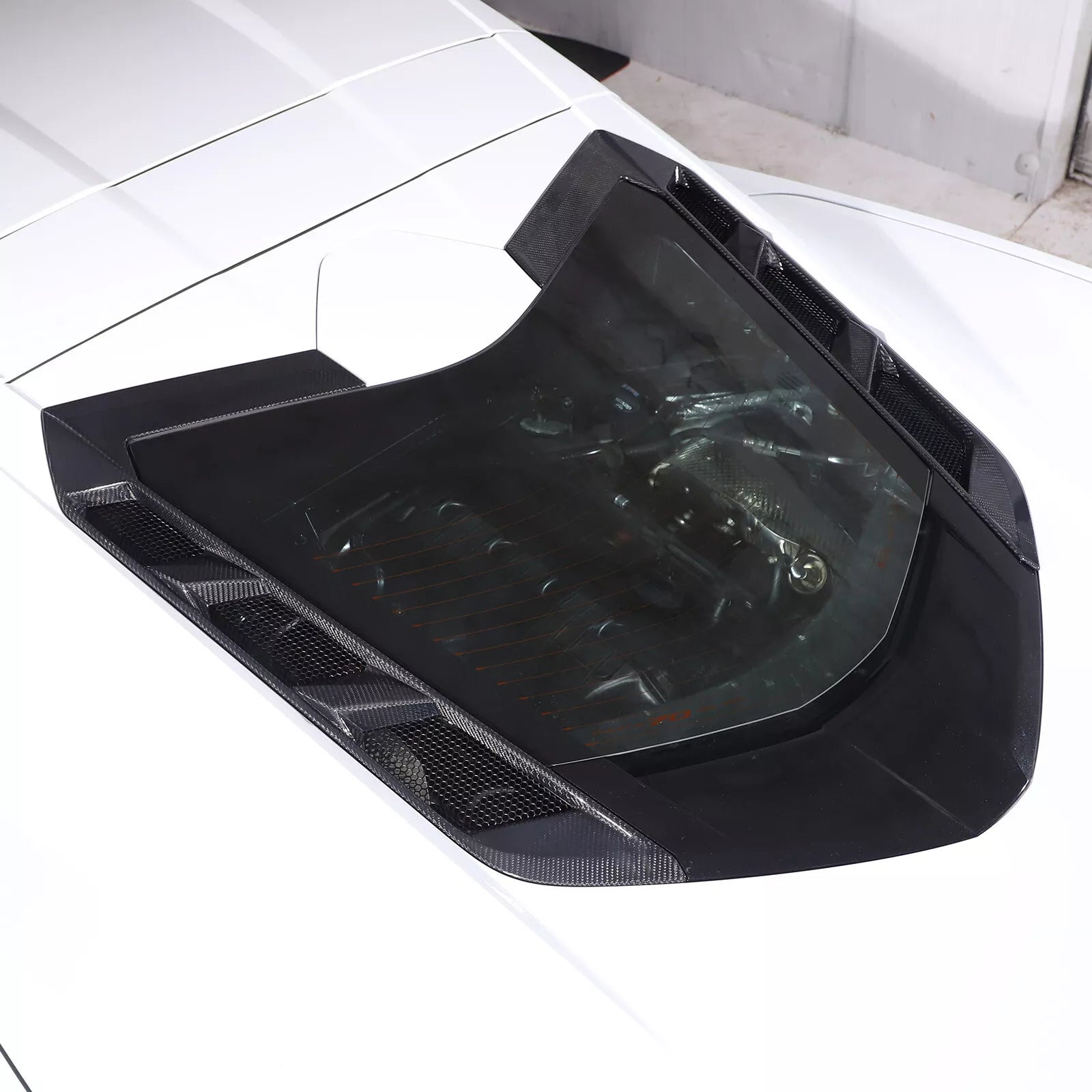 Carbon Fiber Rear Window Trim Cover Set - 2020-25 C8 Corvette Coupe