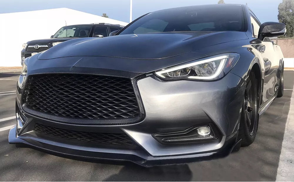 Carbon Fiber Grill Overlay -  Infiniti Q60 2016-22