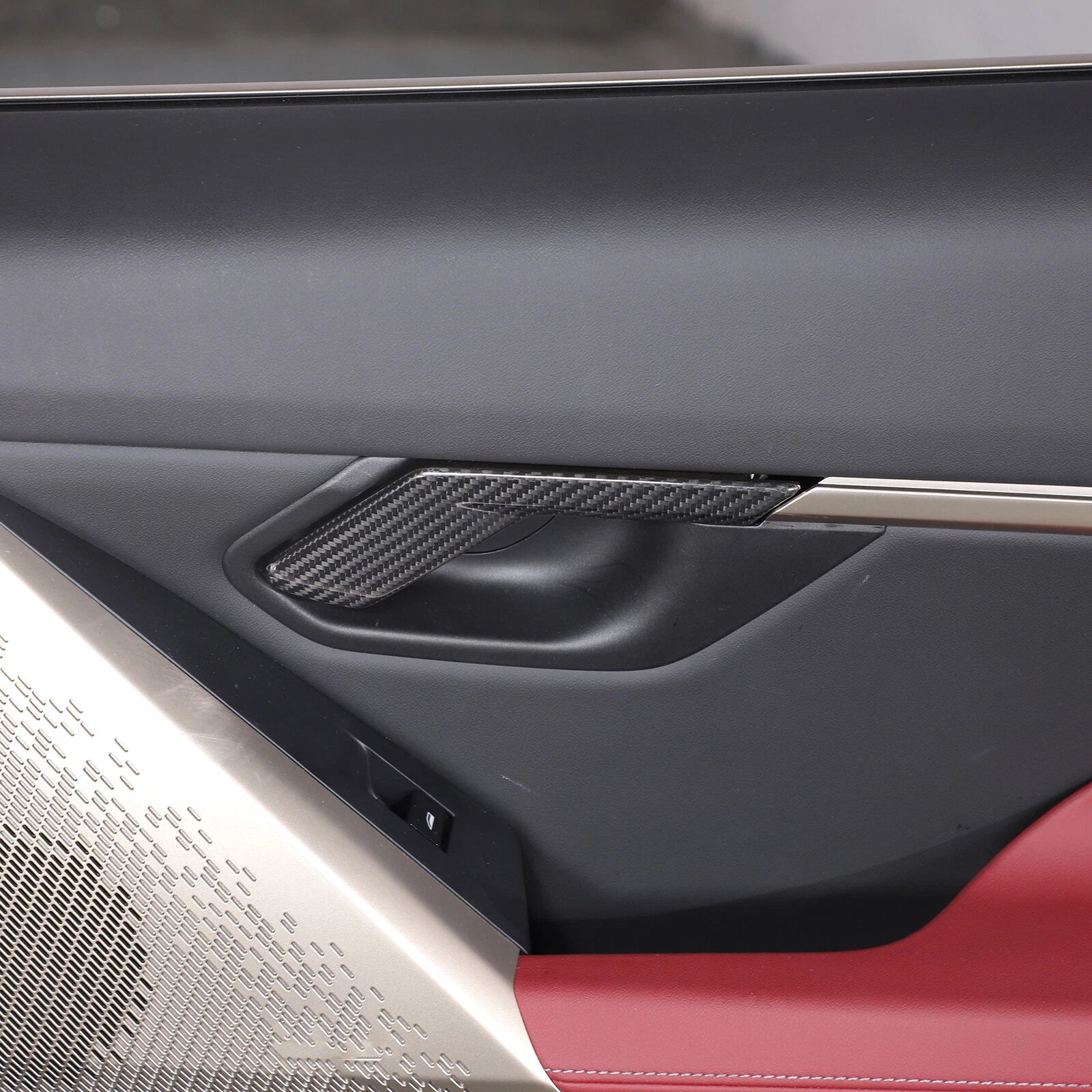 Carbon Fiber Interior Door Handle Trim Cover Fits BMW 5 Series G60 2024+