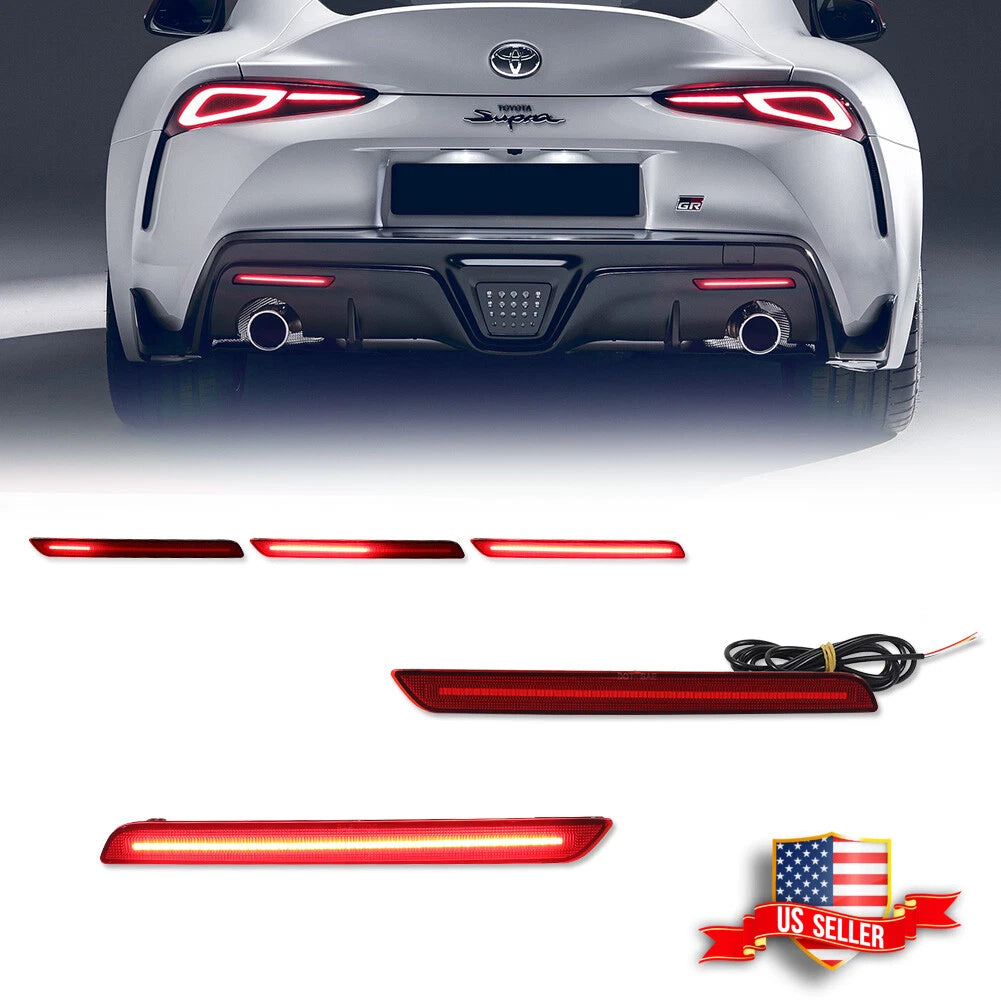 LED Sequential Rear Bumper Reflector Lights - Toyota GR Supra