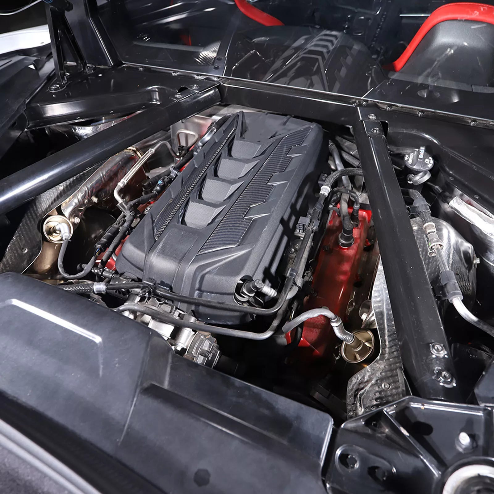 Carbon Fiber Engine Cover Side Trim - Corvette C8