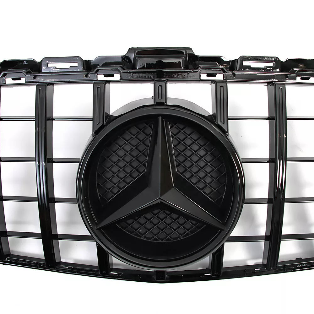 Gloss Black GT Style Front Grille W/ Emblem For Mercedes Benz W205 2015-2018 C-Class C300