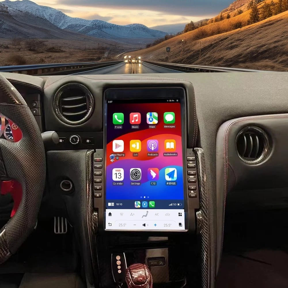 13.6'' Car Multimedia Screen Upgrade for Nissan GTR GT-R 2011-2017 Android Carplay GPS Navi 4G 360