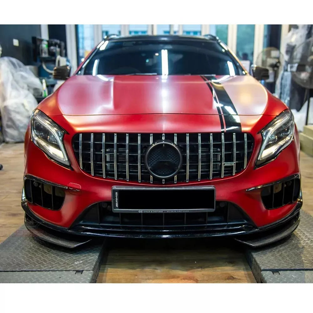 Carbon Fiber Front Bumper Splitter Fins Canard - Mercedes Benz GLA Class GLA 45 AMG 17-19