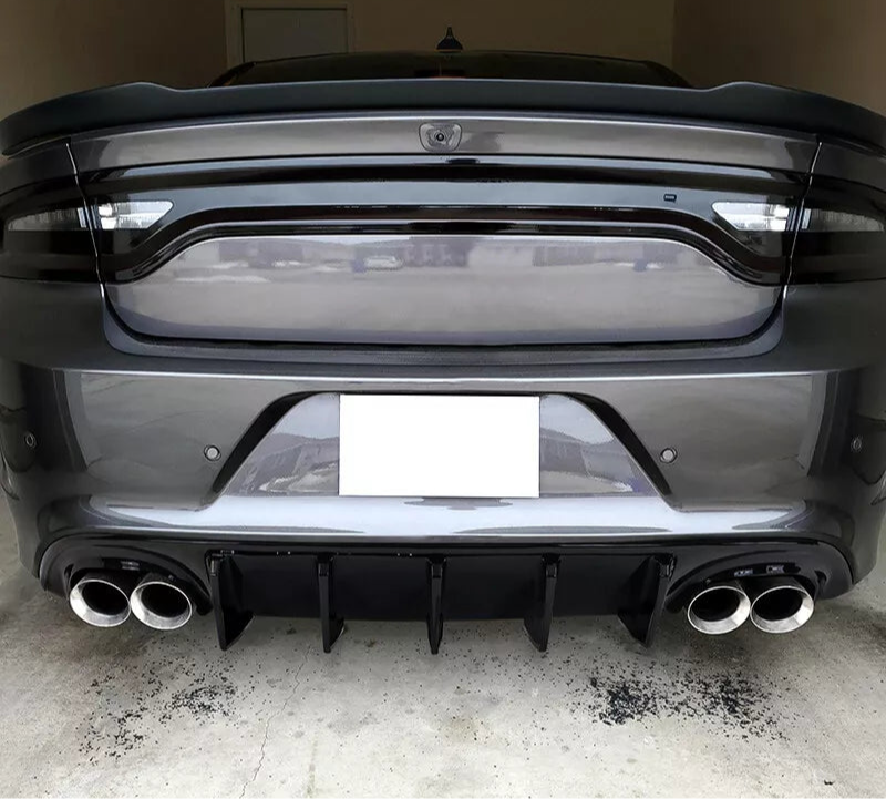 Gloss Black Rear Diffuser for Quad Tips V1 - 2015-2023 Dodge Charger
