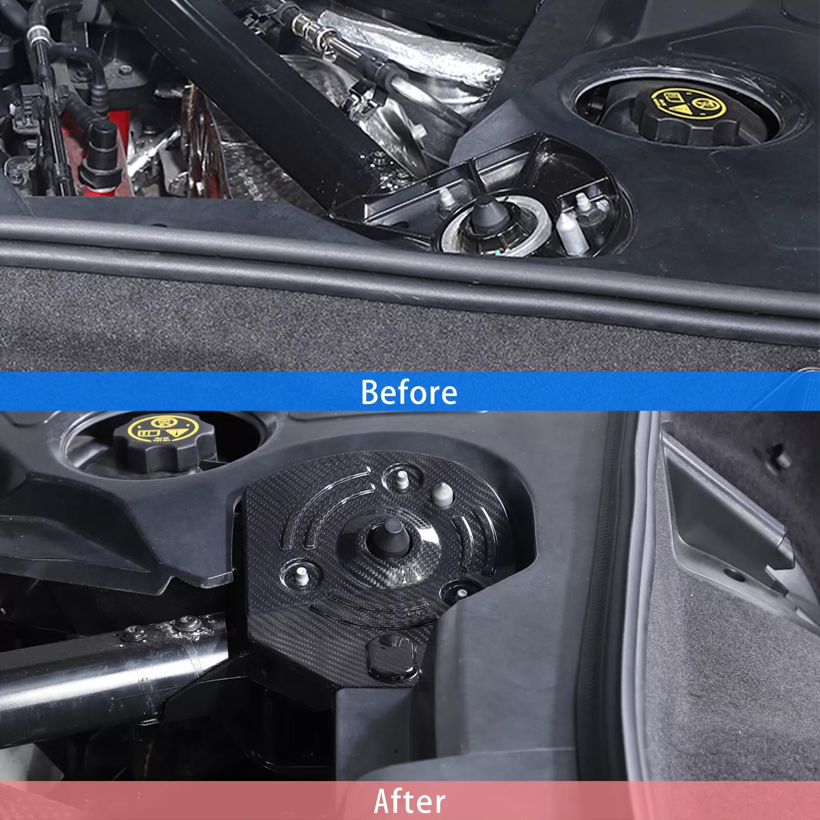 Carbon Fiber Engine Bay Shock Tower Cover Trim - Corvette C8 2020-2025