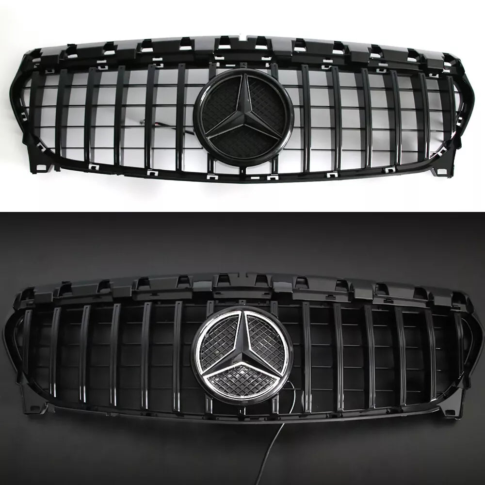 Gloss Black GT Style Grille - Mercedes Benz CLA-Class W117 Grill 2013-2019