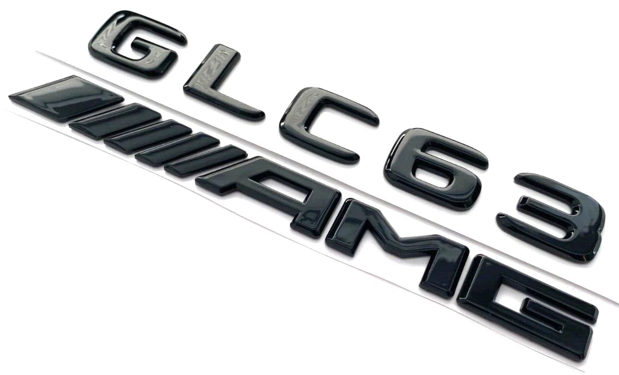 Gloss Black GLC 63 + AMG Badge Emblem Replacement - Mercedes