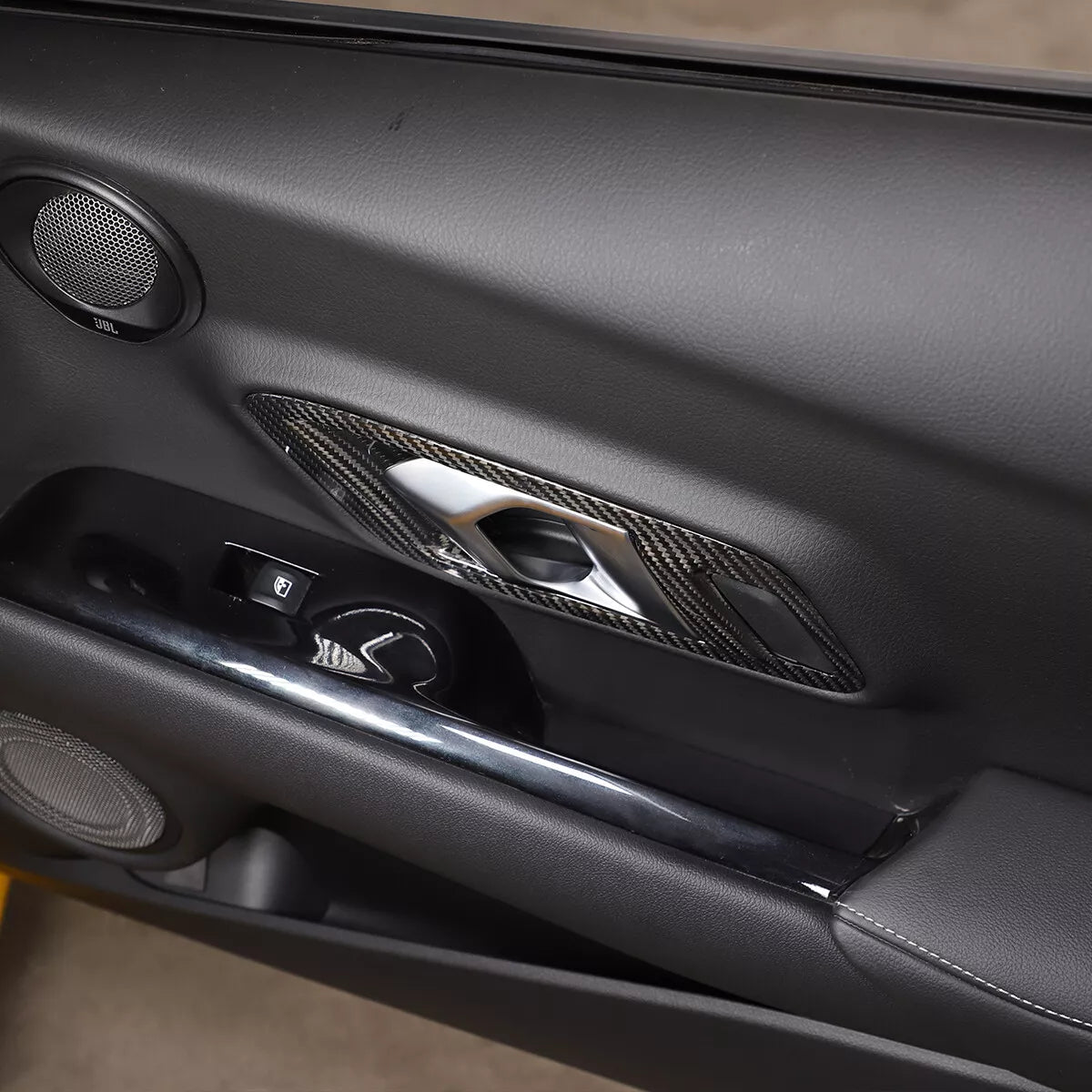 Carbon Fiber Interior Door Handle Frame Cover - Toyota GR Supra 2020-23