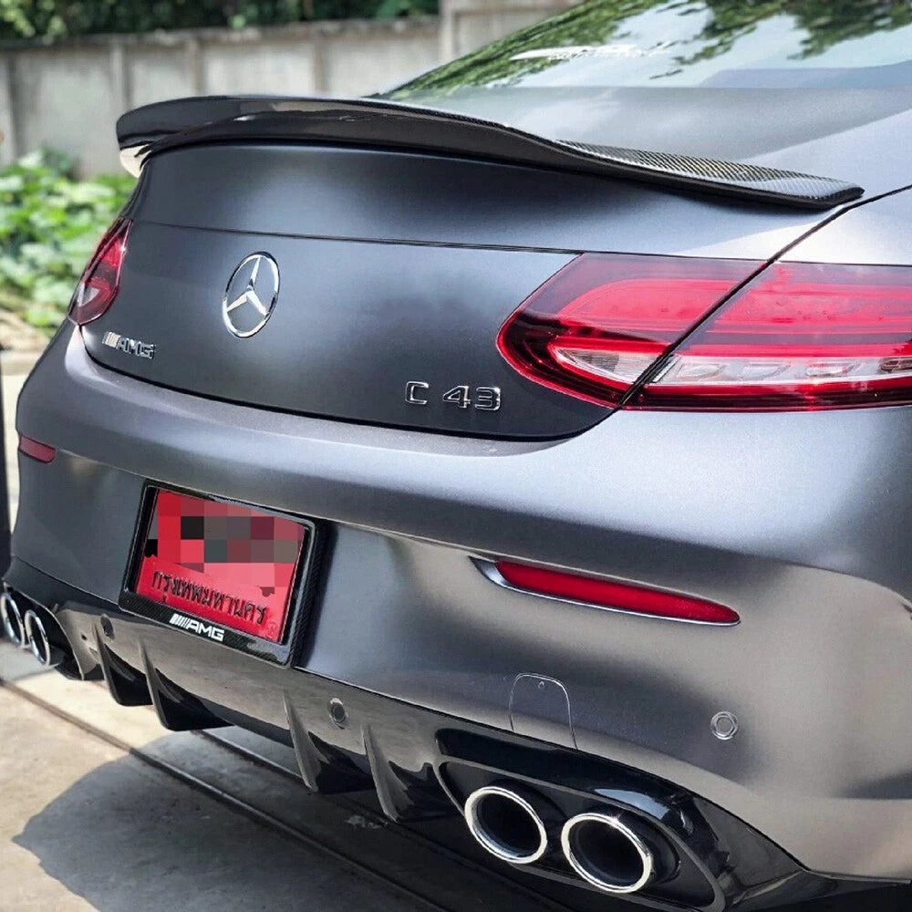 PSM Style Carbon Fiber Rear Trunk Spoiler - Mercedes Benz C Class