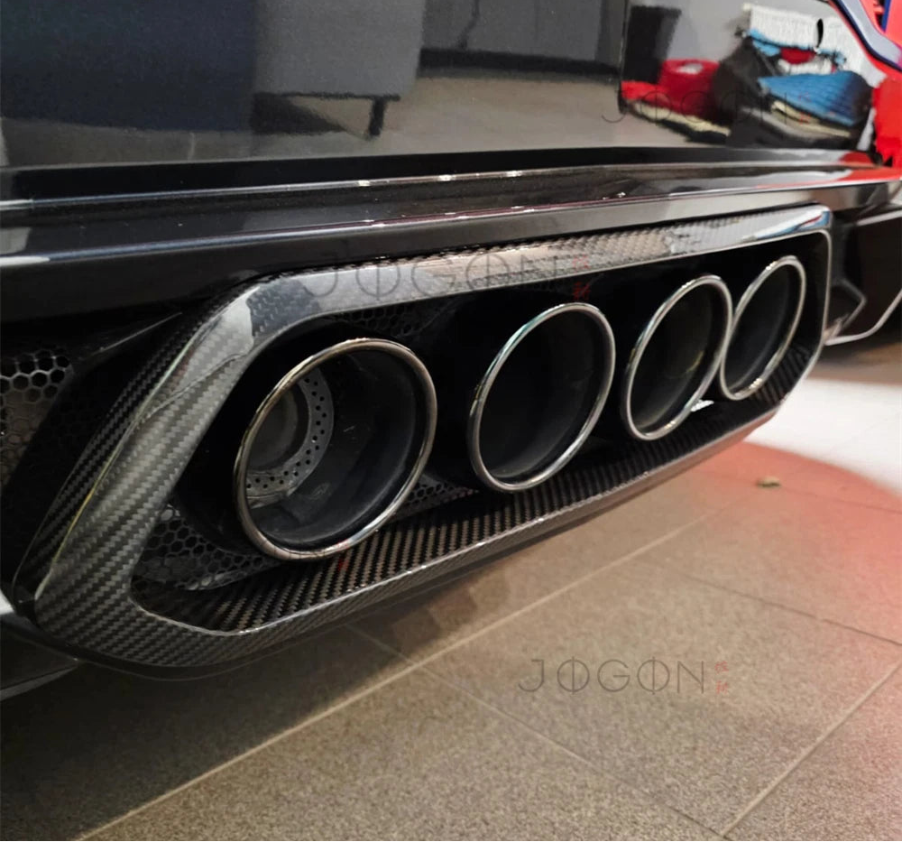 Carbon Fiber Rear Bumper Pipe Tail Trim Bezel For Corvette C8 Z06 ZR1 2023+