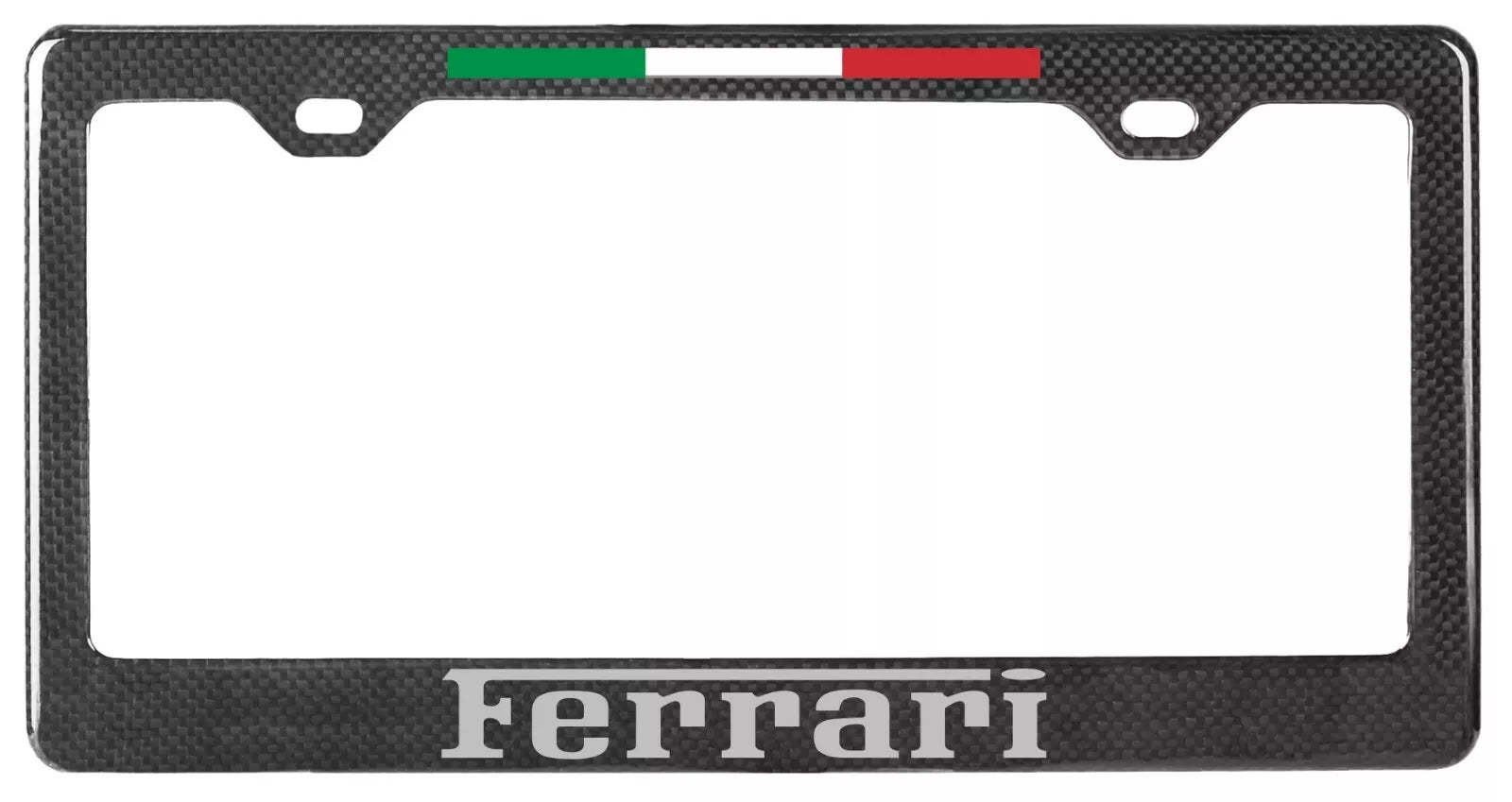 Ferrari カーボンファイバー フォトフレーム Carbon Fiber License Plate Frame w/ Italy Stripe - Ferrari