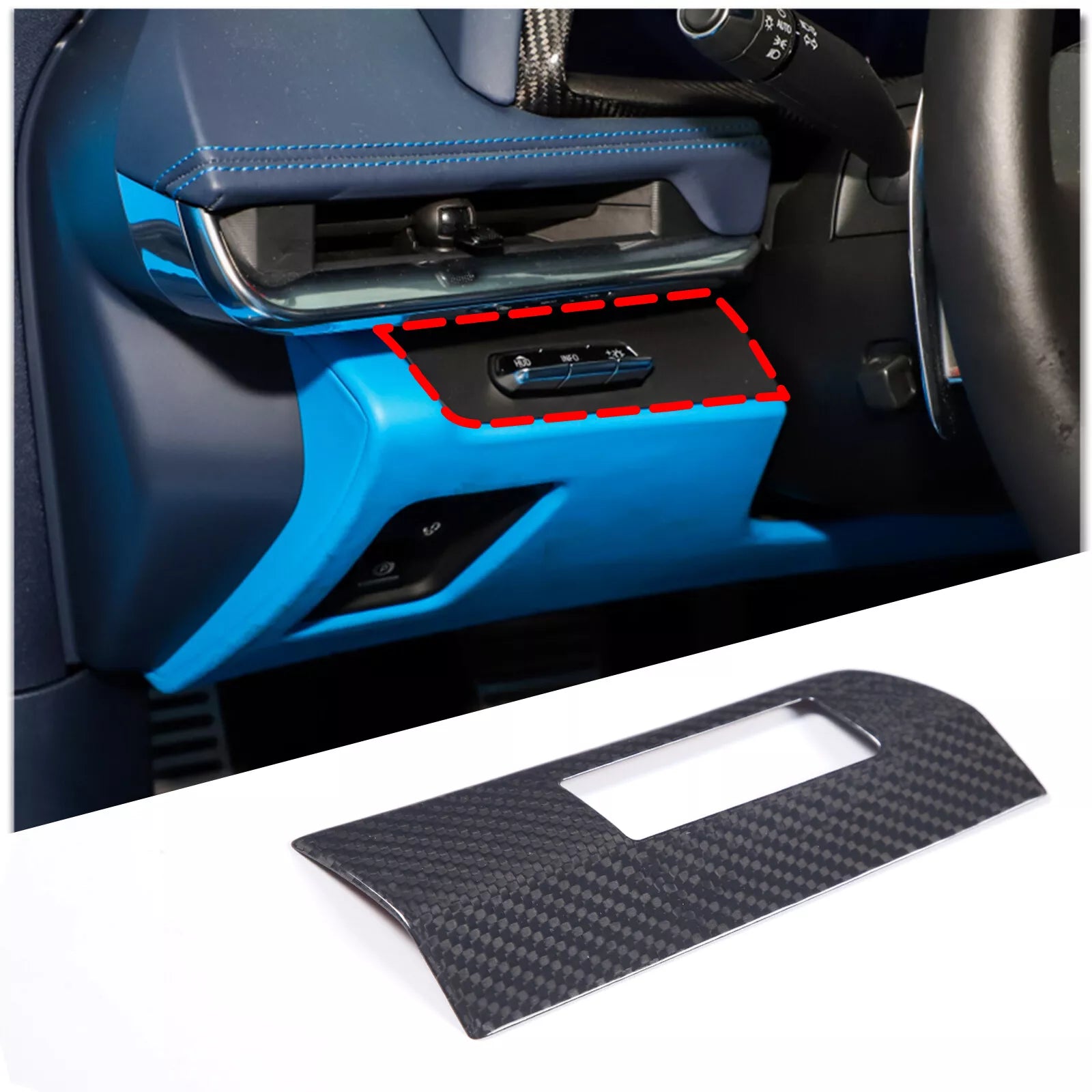 Carbon Fiber Steering Wheel Left-Hand Slot Trim Frame - Corvette C8 2020-2023