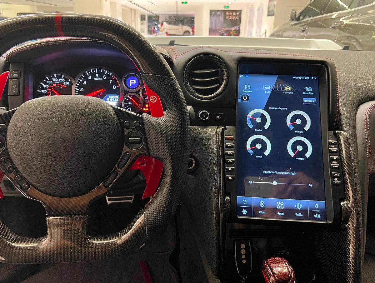 13.6'' Car Multimedia Screen Upgrade for Nissan GTR GT-R 2011-2017 Android Carplay GPS Navi 4G 360